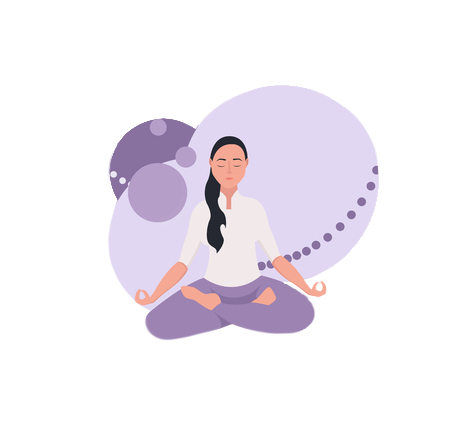 Ilustración de mujer meditando